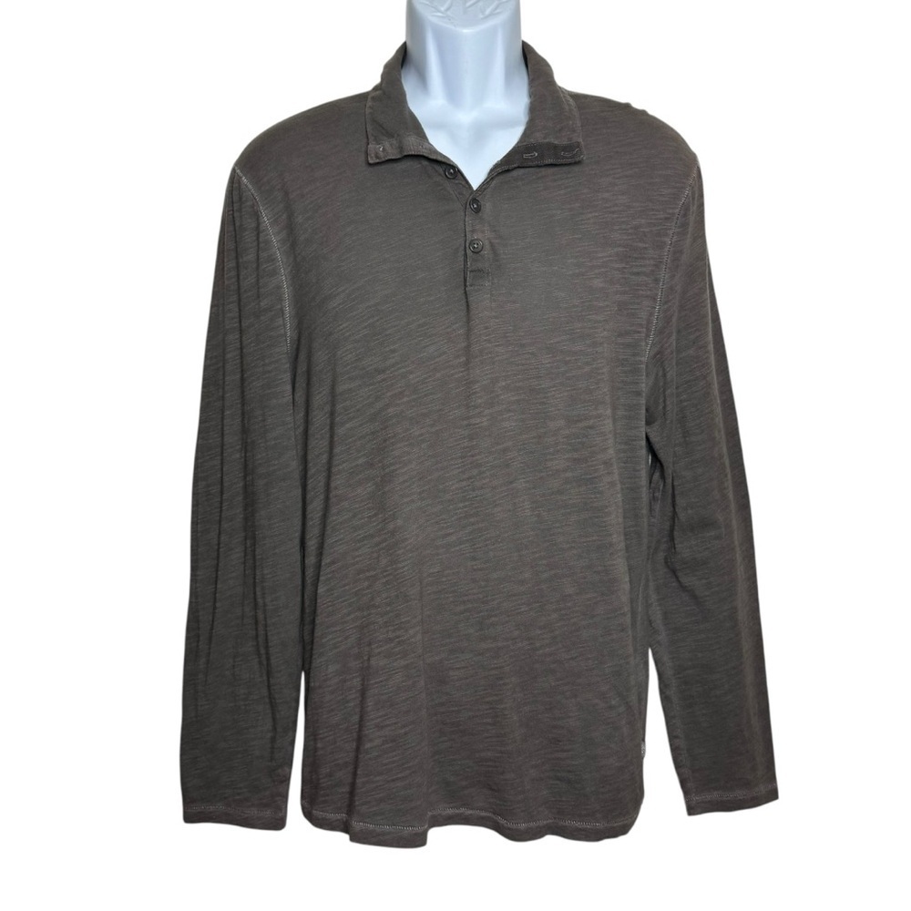 John Varvatos Henley Shirt SZ. M Brown